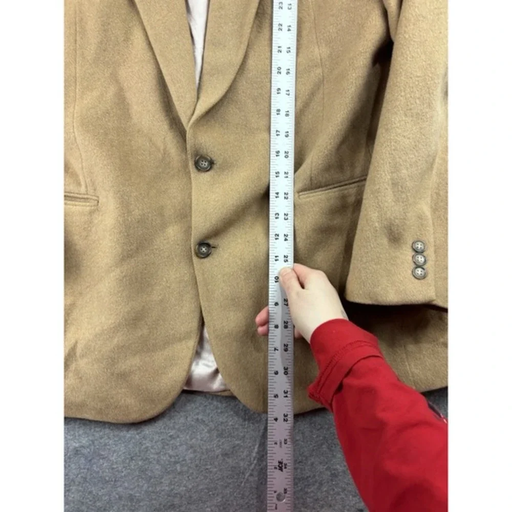 Christian Aujard Mens 46 R Tan Wool Camel Hair Blend Sport Coat Blazer‎ VTG
